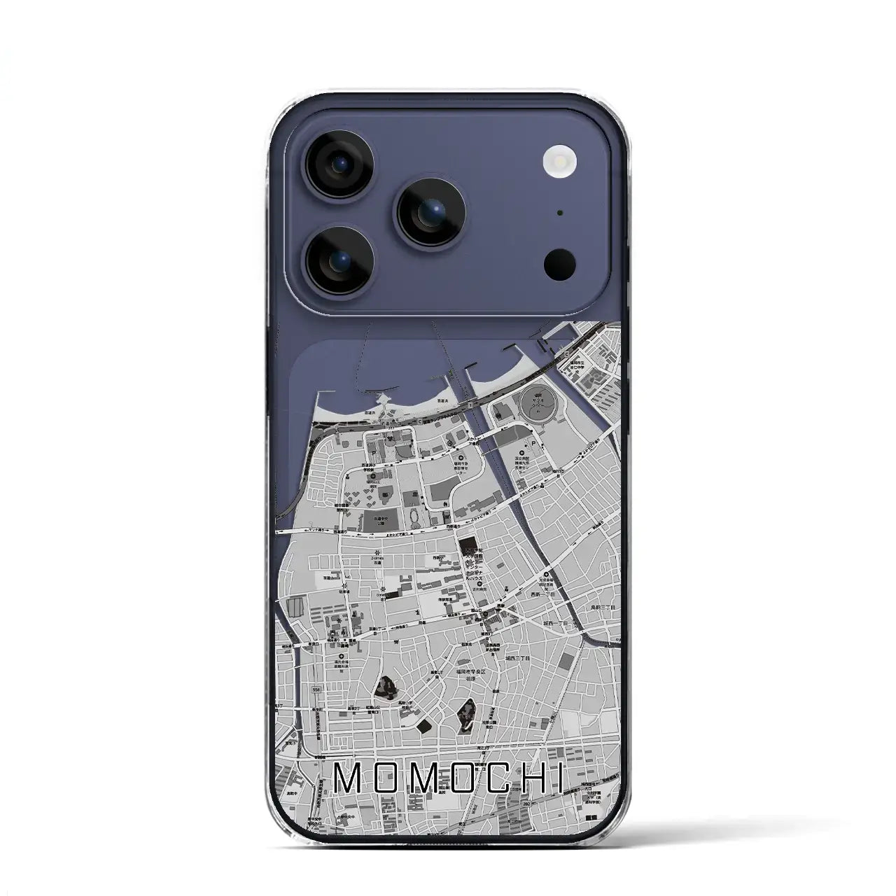 【百道(福岡県)】地図柄iPhoneケース(クリアタイプ)