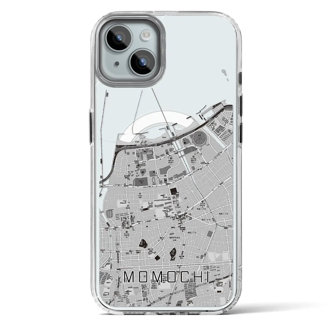 【百道(福岡県)】地図柄iPhoneケース(MagSafeタイプ)