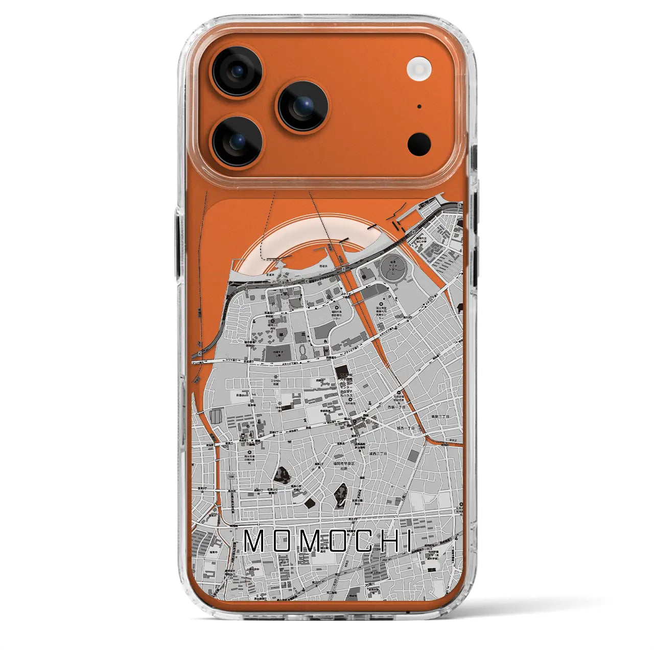 【百道(福岡県)】地図柄iPhoneケース(MagSafeタイプ)