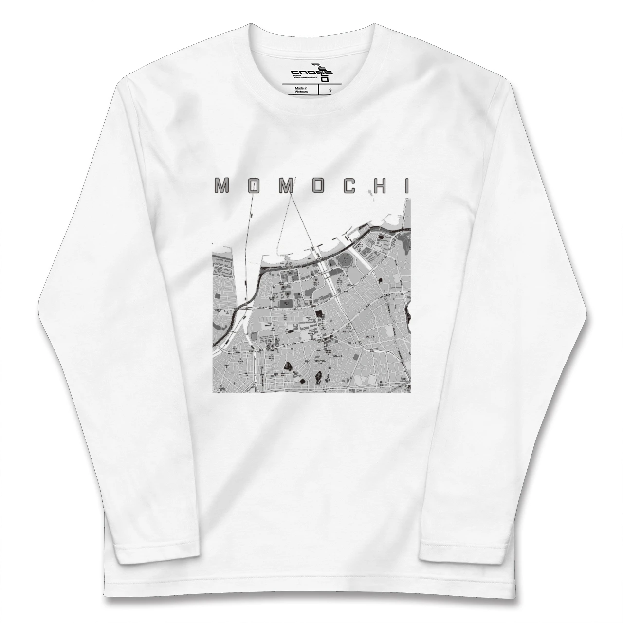 【百道(福岡県)】地図柄ロングスリーブTシャツ