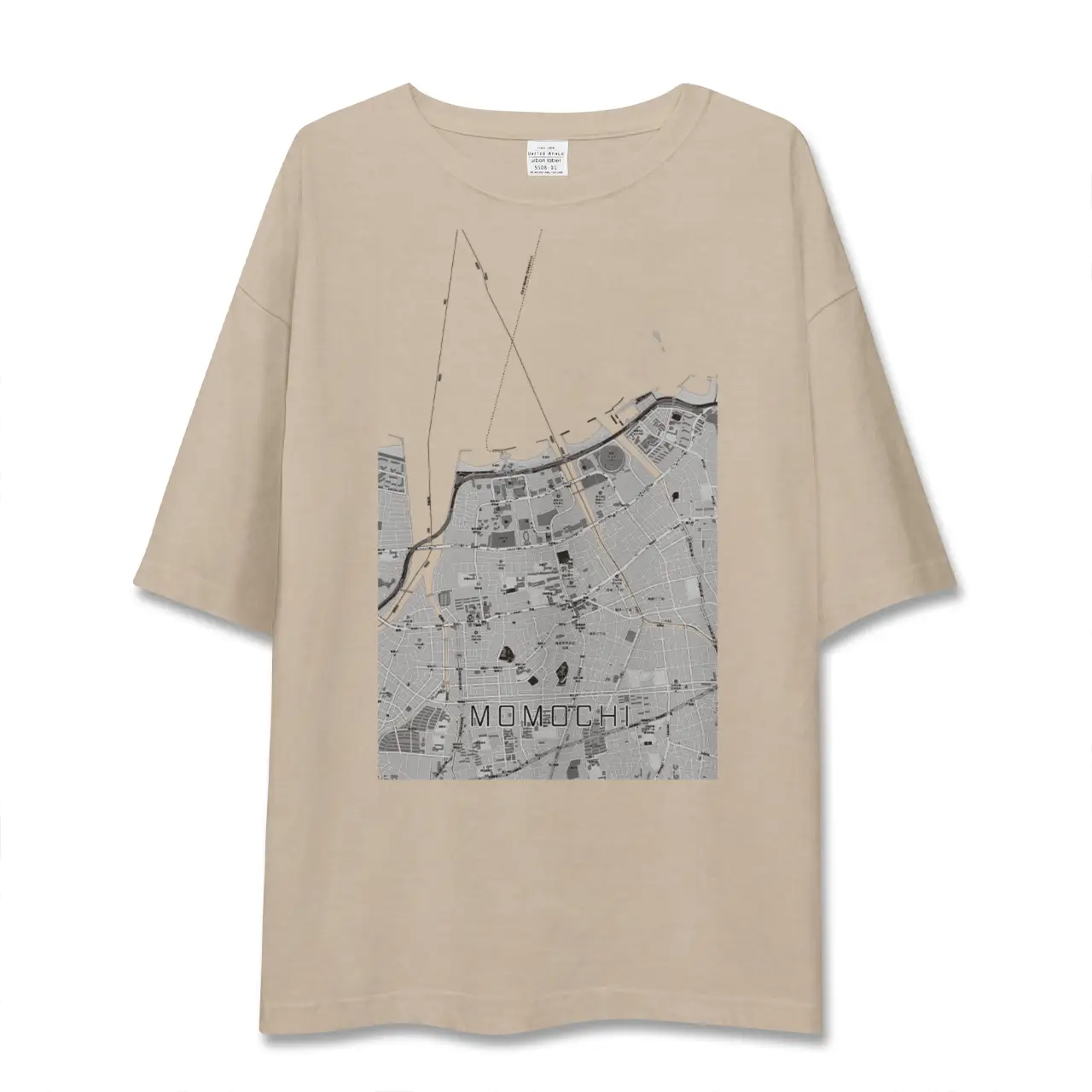 【百道(福岡県)】地図柄ビッグシルエットTシャツ
