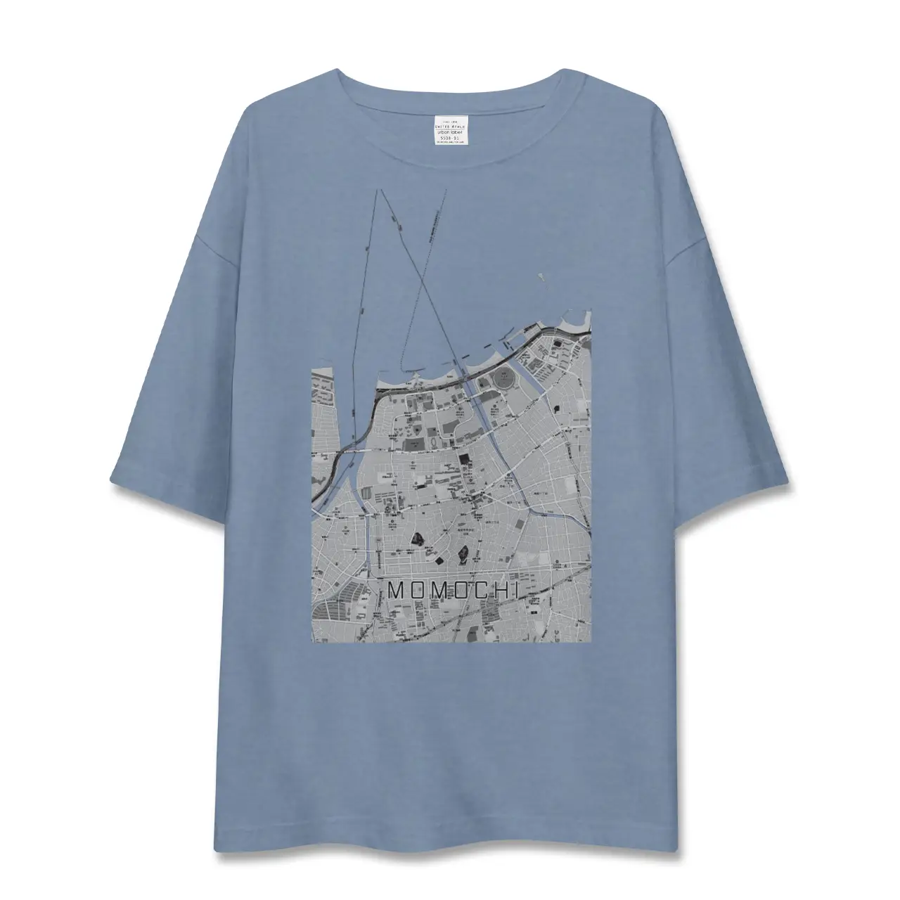 【百道(福岡県)】地図柄ビッグシルエットTシャツ