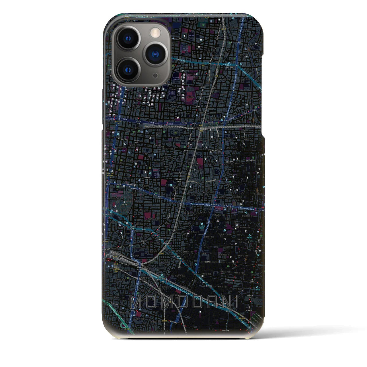 【桃谷(大阪府)】地図柄iPhoneケース(バックカバータイプ)