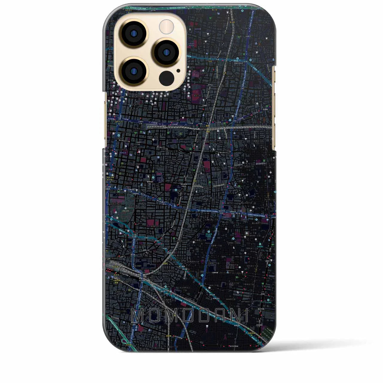 【桃谷(大阪府)】地図柄iPhoneケース(バックカバータイプ)
