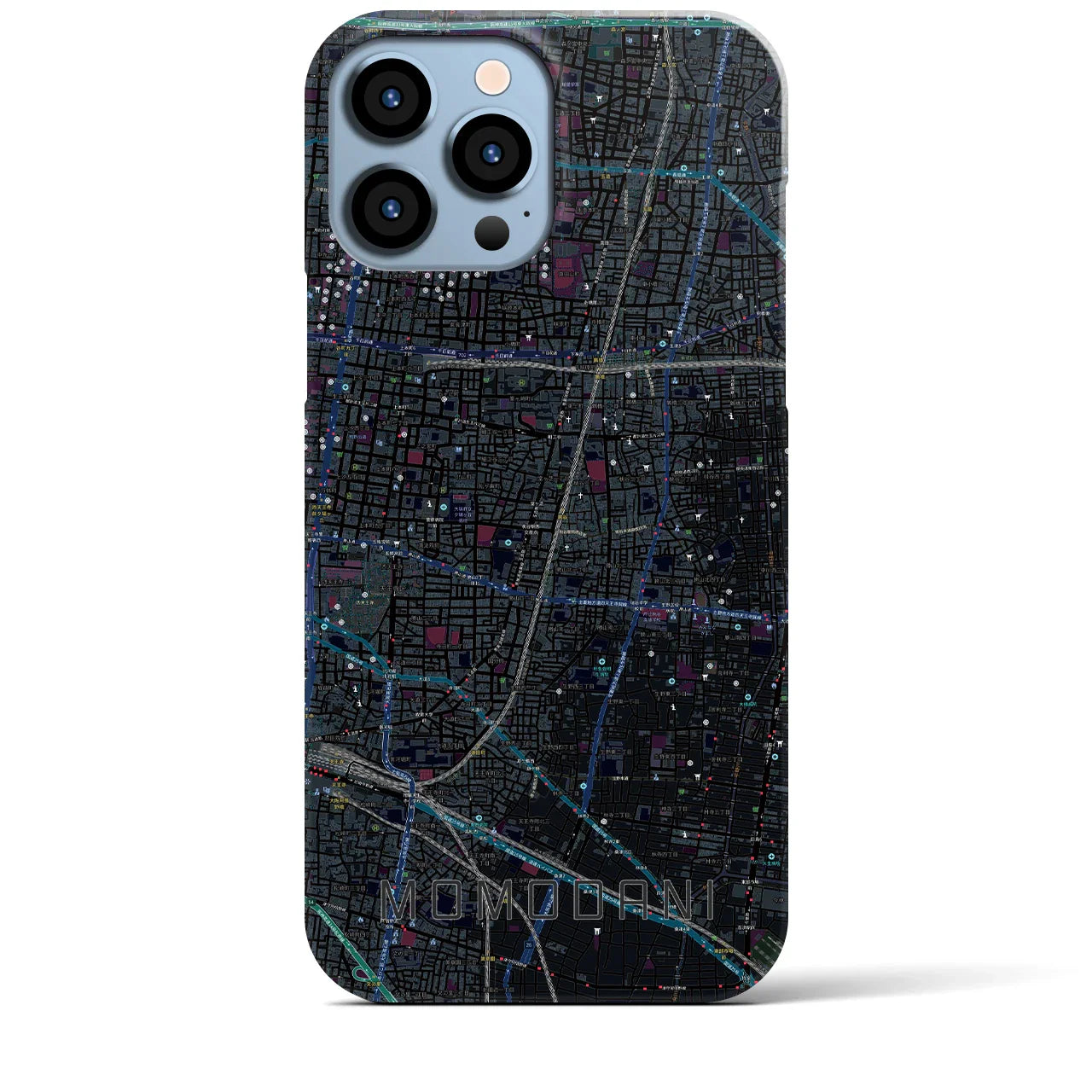 【桃谷(大阪府)】地図柄iPhoneケース(バックカバータイプ)