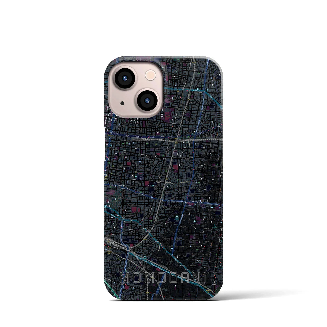【桃谷(大阪府)】地図柄iPhoneケース(バックカバータイプ)