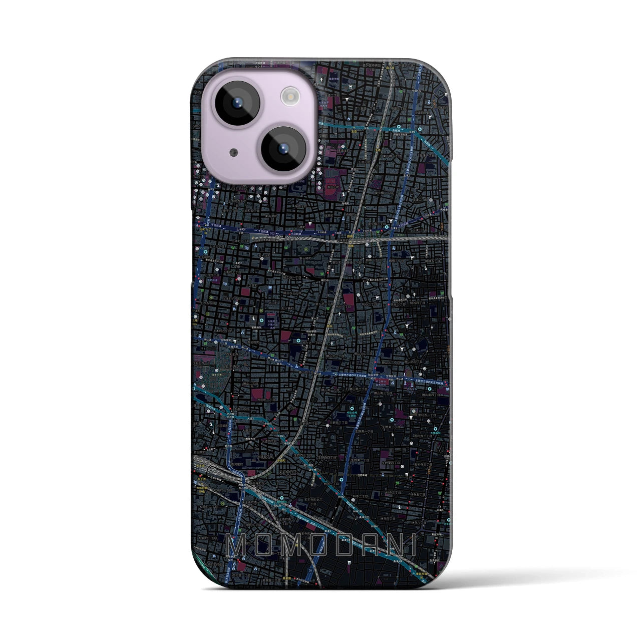 【桃谷(大阪府)】地図柄iPhoneケース(バックカバータイプ)