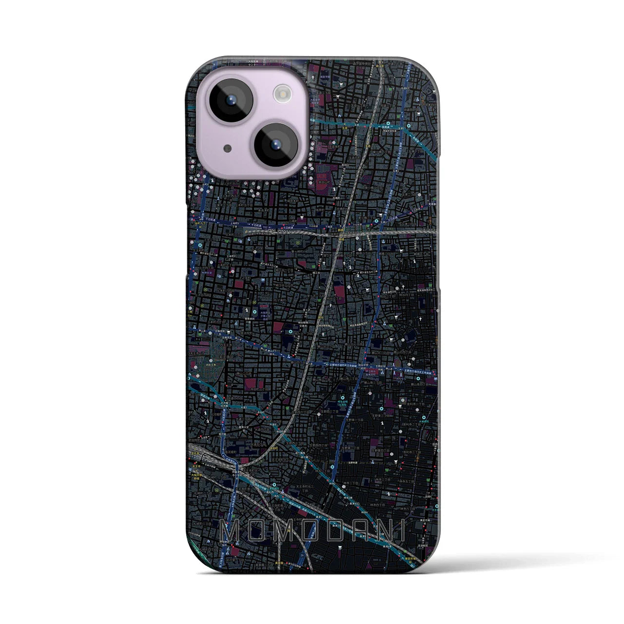 【桃谷(大阪府)】地図柄iPhoneケース(バックカバータイプ)
