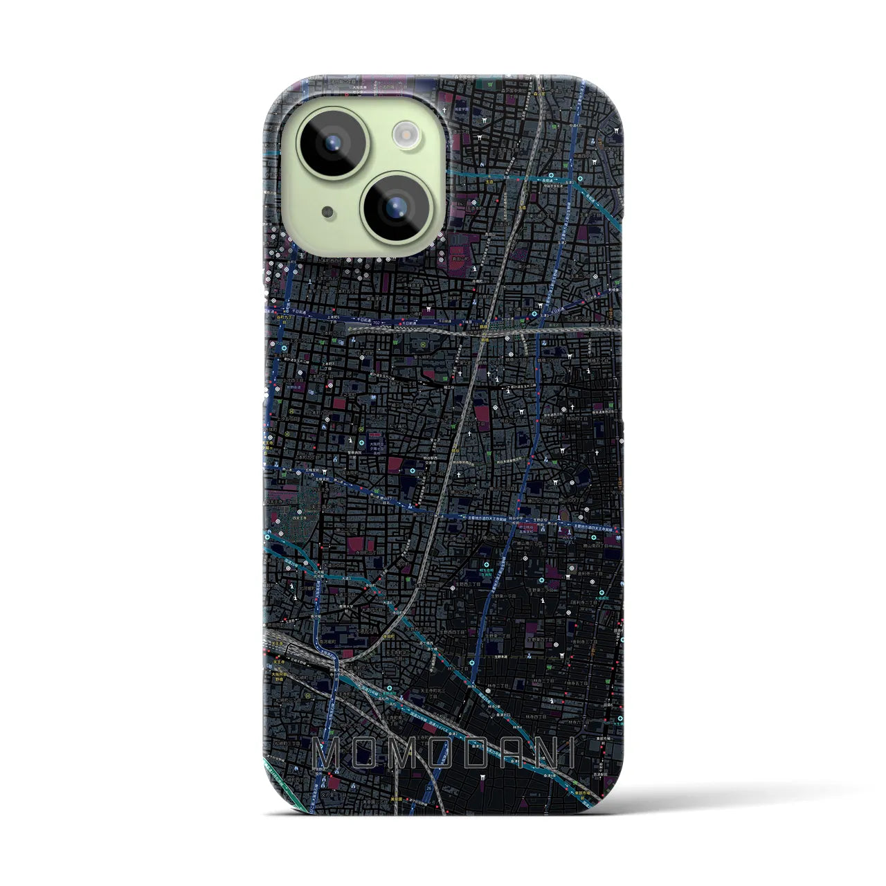 【桃谷(大阪府)】地図柄iPhoneケース(バックカバータイプ)