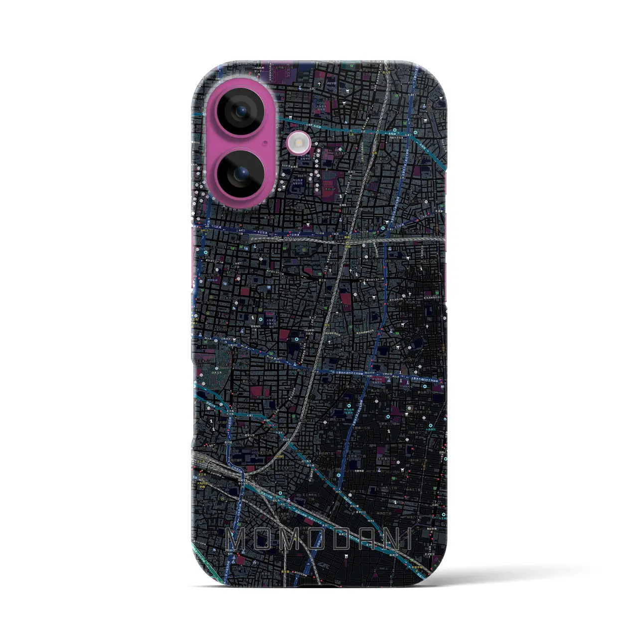 【桃谷(大阪府)】地図柄iPhoneケース(バックカバータイプ)