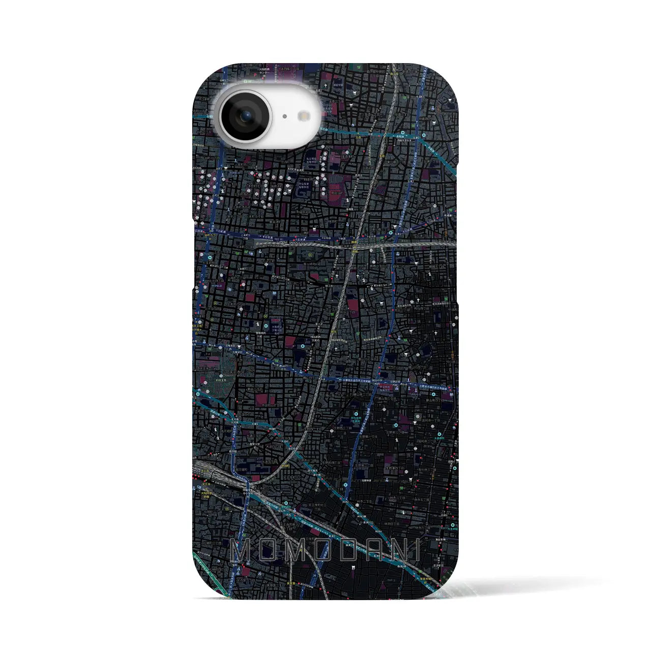 【桃谷(大阪府)】地図柄iPhoneケース(バックカバータイプ)