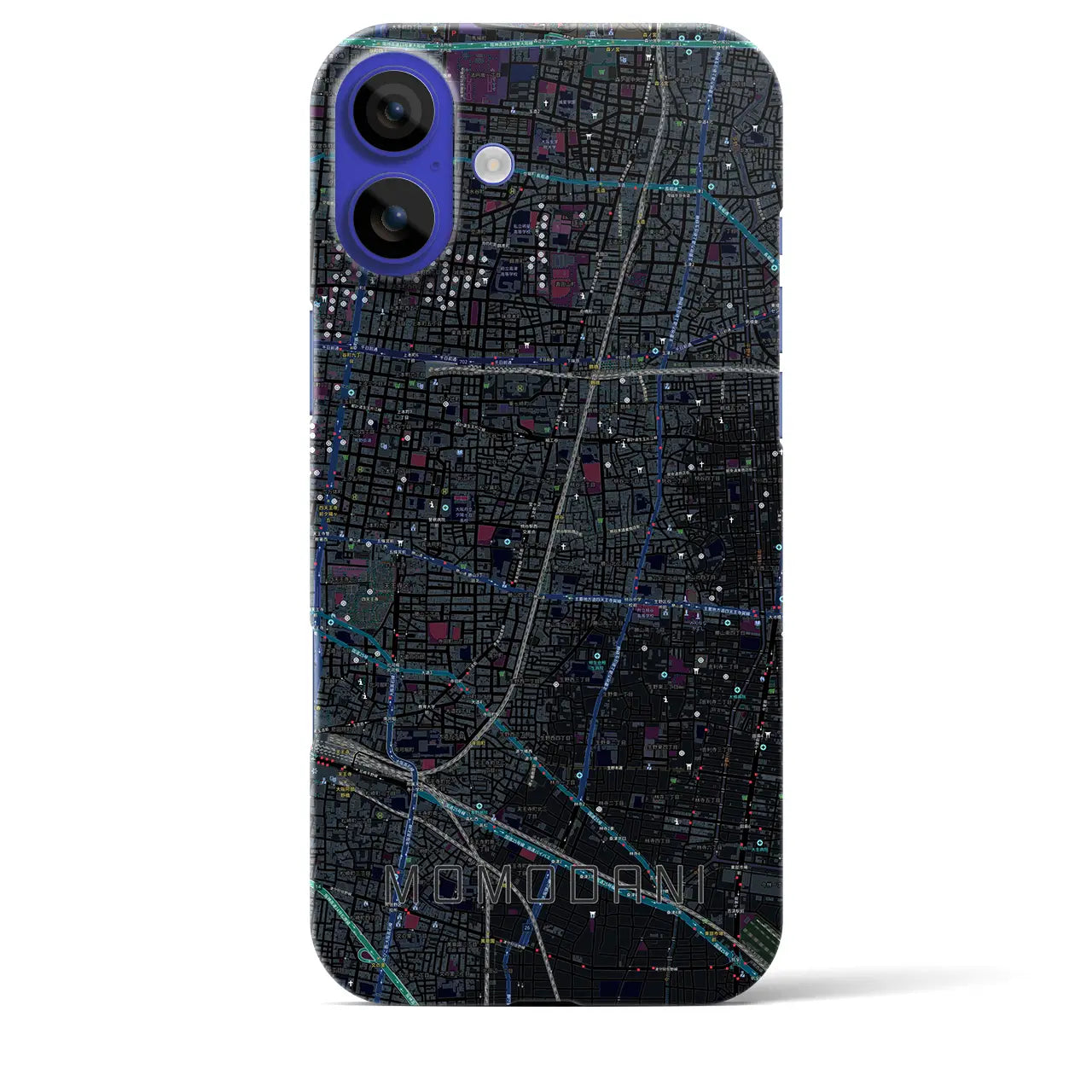 【桃谷(大阪府)】地図柄iPhoneケース(バックカバータイプ)