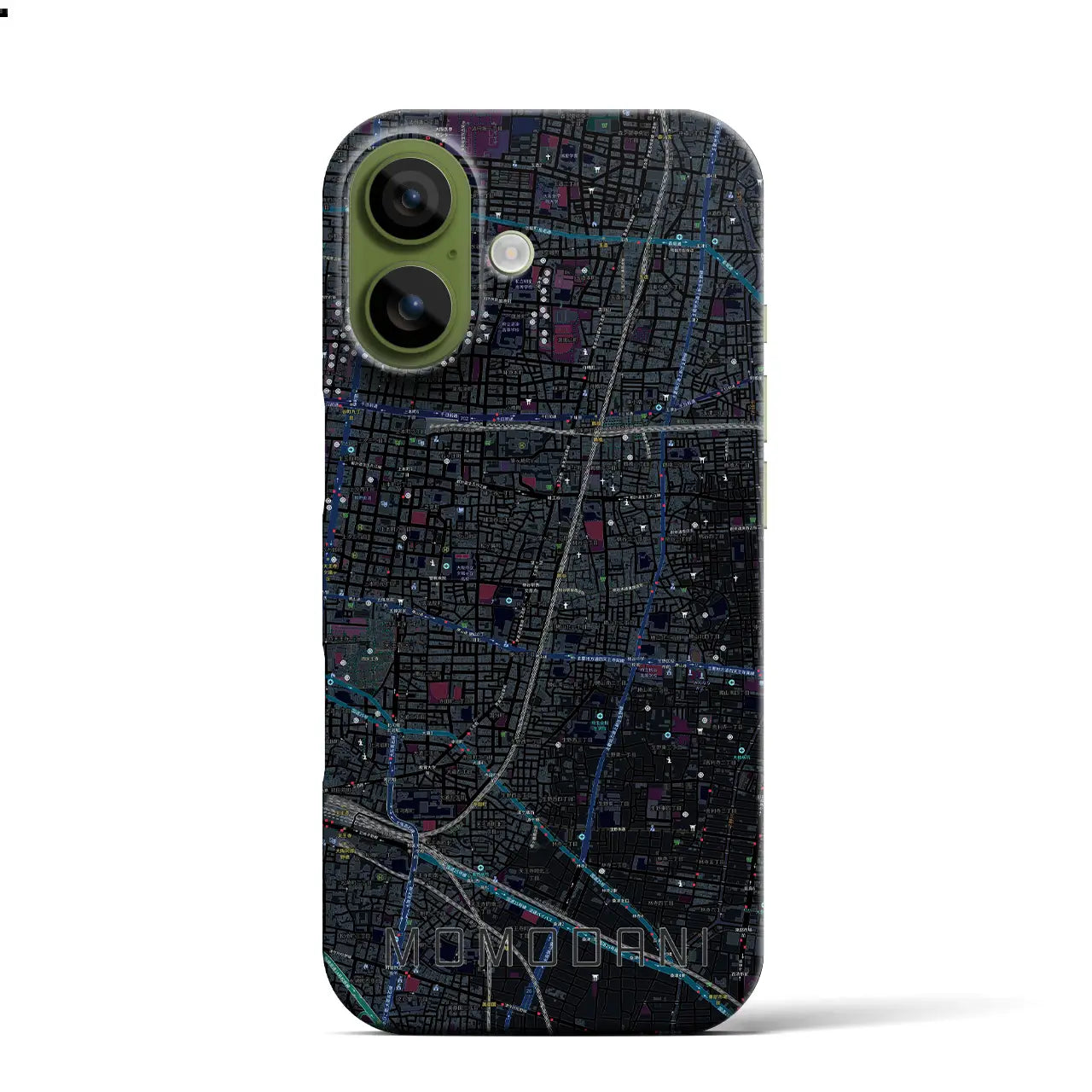 【桃谷(大阪府)】地図柄iPhoneケース(バックカバータイプ)