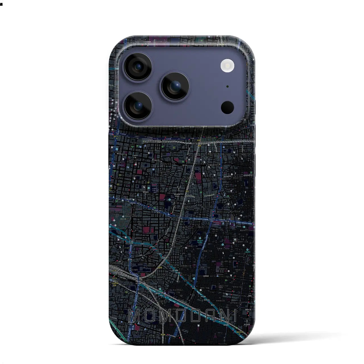 【桃谷(大阪府)】地図柄iPhoneケース(バックカバータイプ)