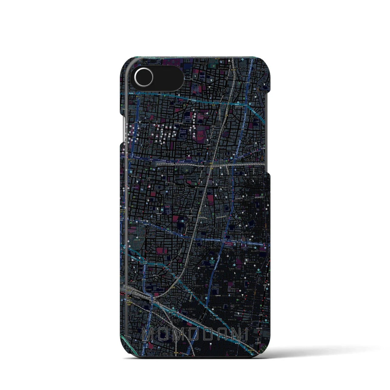 【桃谷(大阪府)】地図柄iPhoneケース(バックカバータイプ)