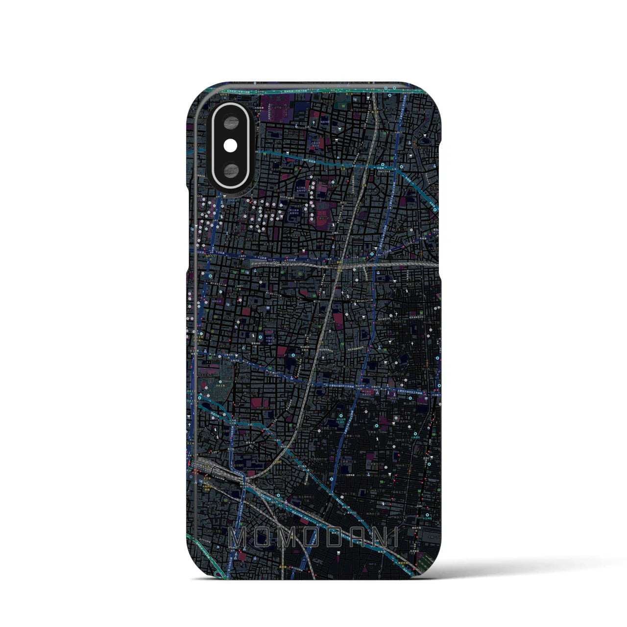 【桃谷(大阪府)】地図柄iPhoneケース(バックカバータイプ)