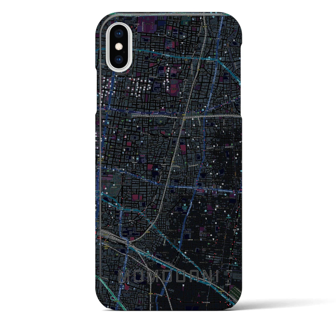 【桃谷(大阪府)】地図柄iPhoneケース(バックカバータイプ)