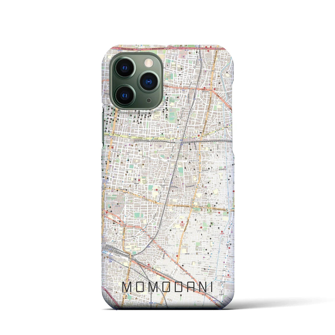 【桃谷(大阪府)】地図柄iPhoneケース(バックカバータイプ)