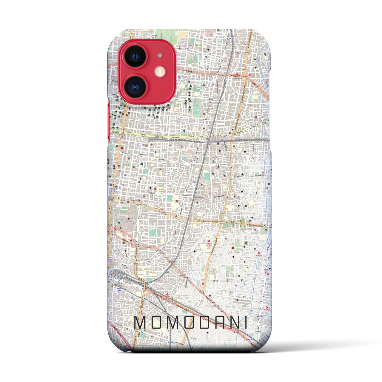 【桃谷(大阪府)】地図柄iPhoneケース(バックカバータイプ)