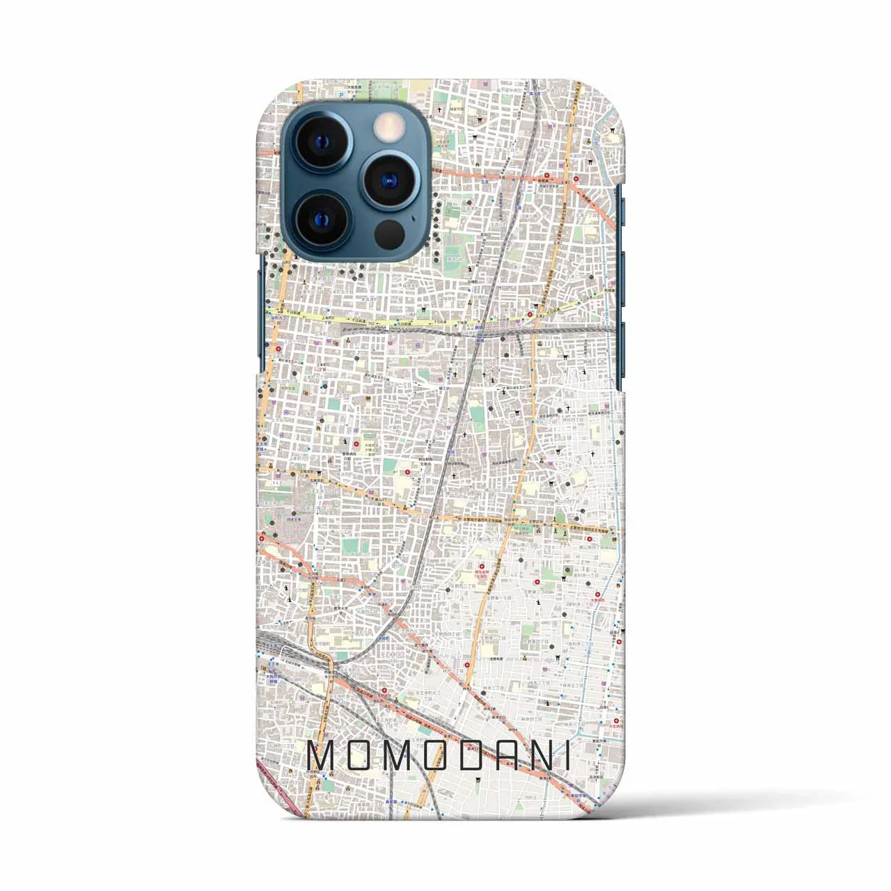 【桃谷(大阪府)】地図柄iPhoneケース(バックカバータイプ)