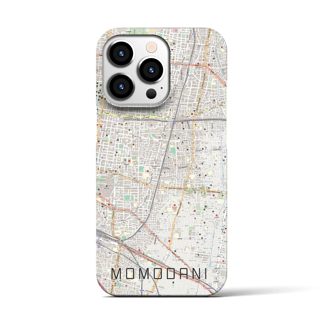【桃谷(大阪府)】地図柄iPhoneケース(バックカバータイプ)