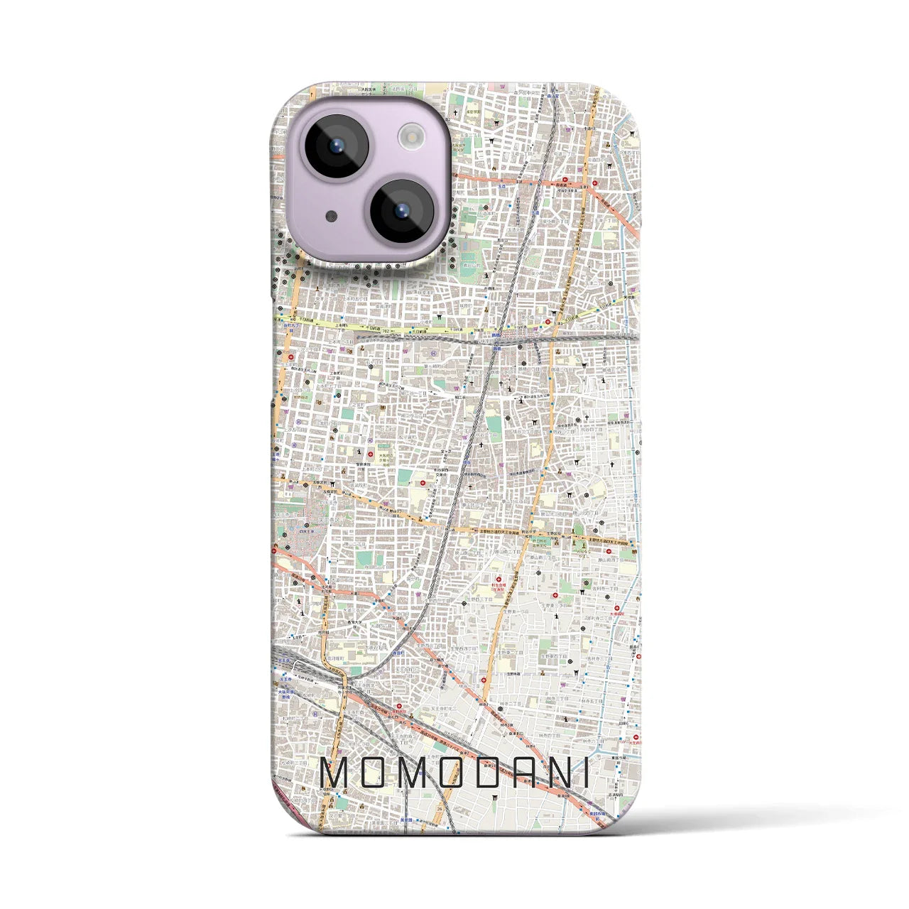 【桃谷(大阪府)】地図柄iPhoneケース(バックカバータイプ)