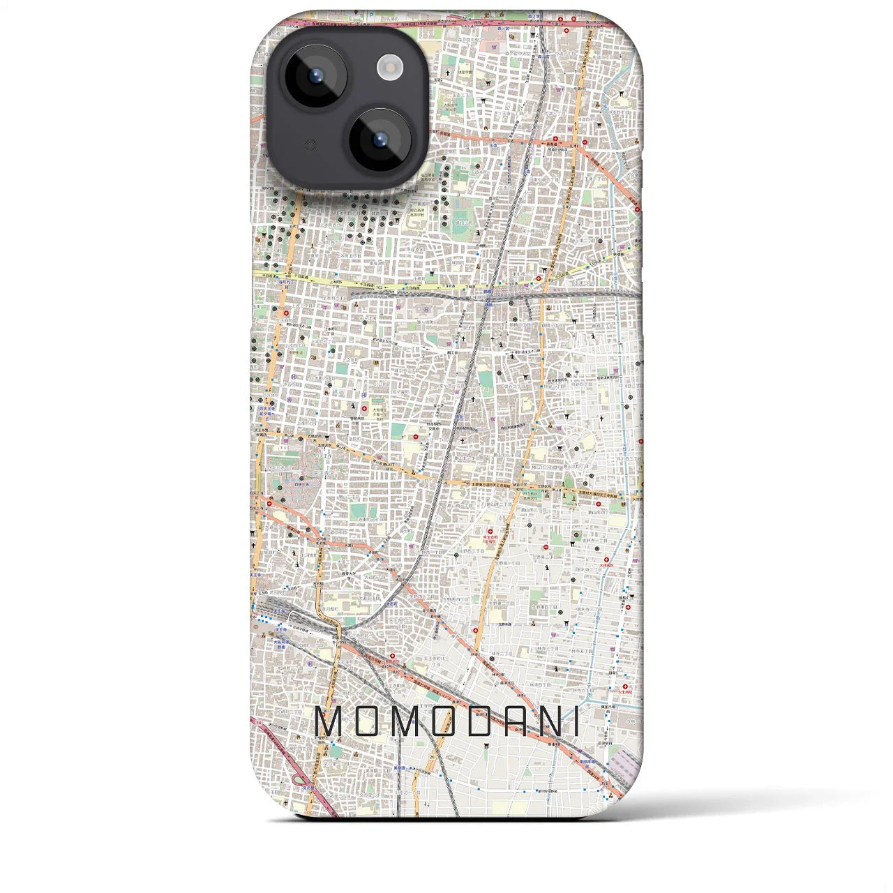 【桃谷(大阪府)】地図柄iPhoneケース(バックカバータイプ)