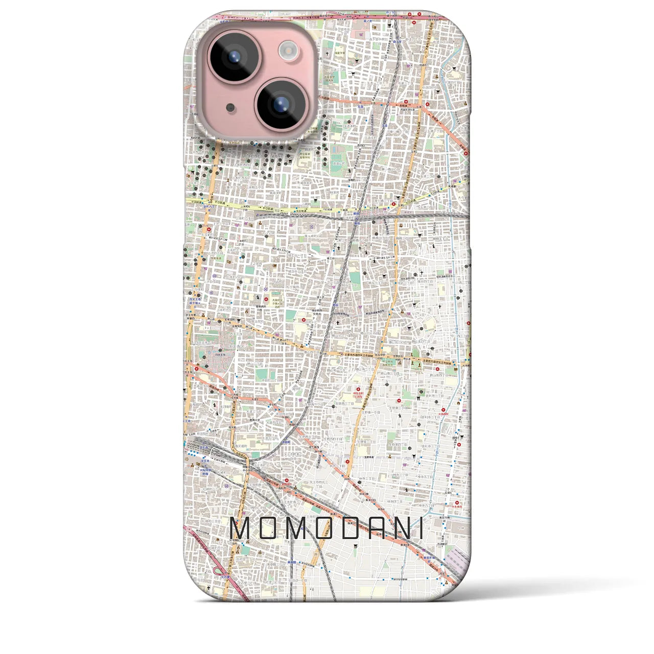 【桃谷(大阪府)】地図柄iPhoneケース(バックカバータイプ)