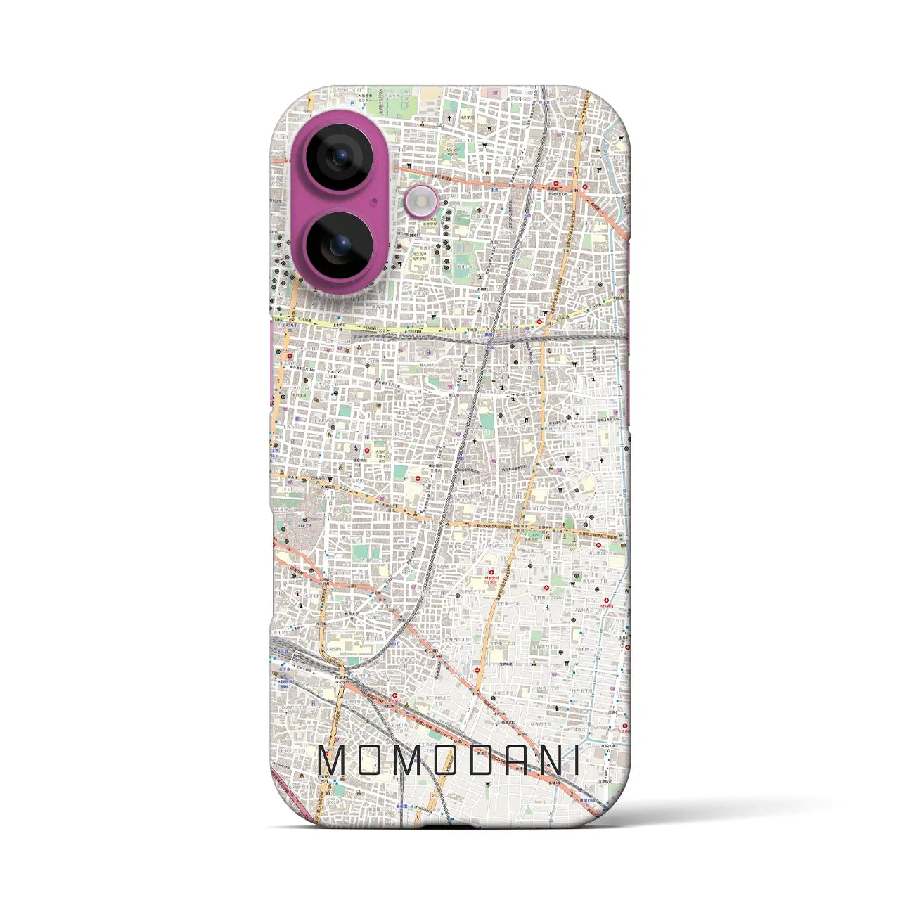 【桃谷(大阪府)】地図柄iPhoneケース(バックカバータイプ)