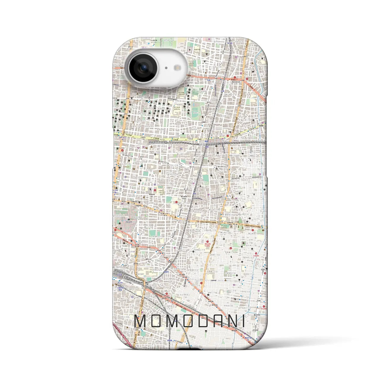 【桃谷(大阪府)】地図柄iPhoneケース(バックカバータイプ)