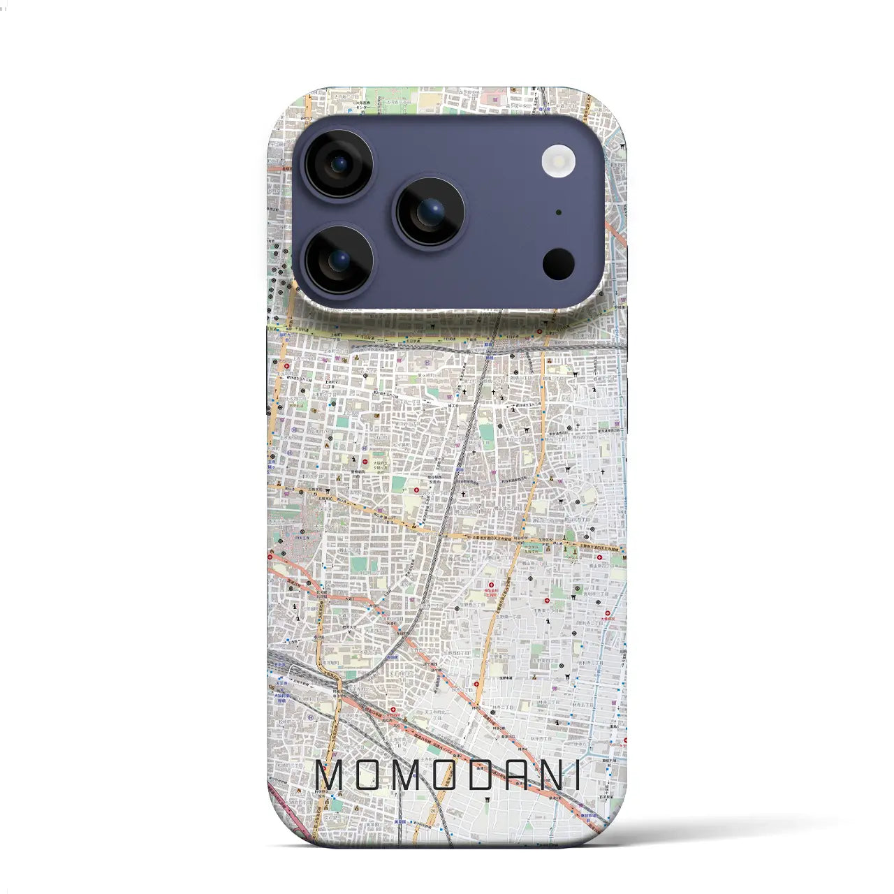 【桃谷(大阪府)】地図柄iPhoneケース(バックカバータイプ)ナチュラル・iPhone 17 Pro Max 用