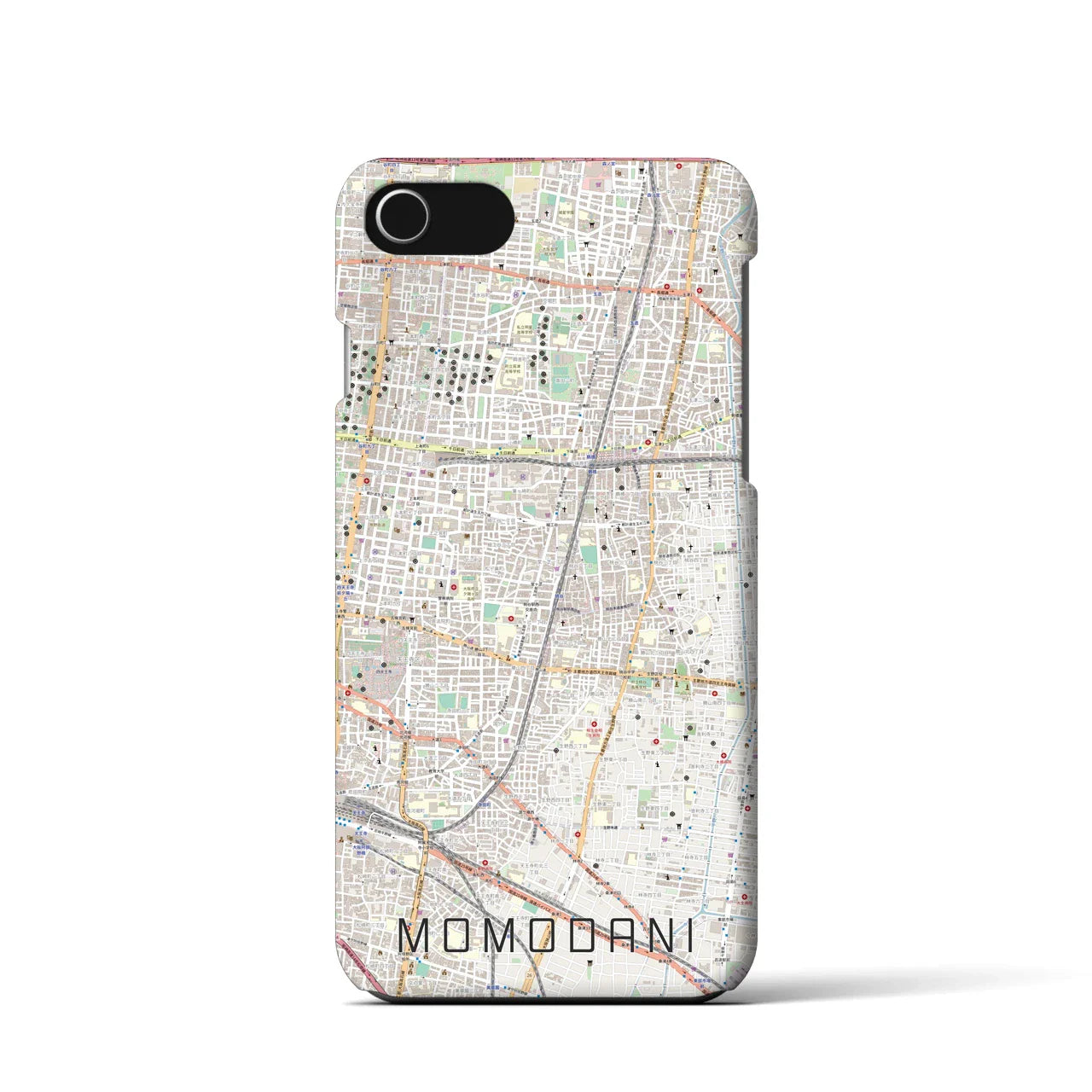 【桃谷(大阪府)】地図柄iPhoneケース(バックカバータイプ)
