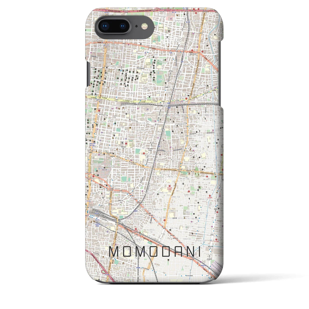 【桃谷(大阪府)】地図柄iPhoneケース(バックカバータイプ)