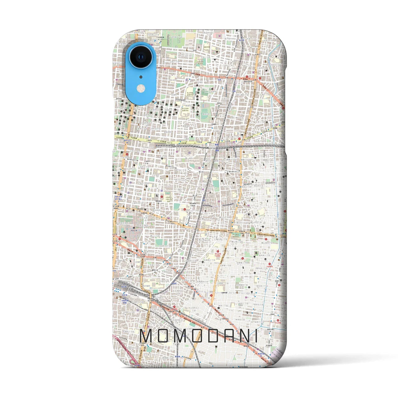 【桃谷(大阪府)】地図柄iPhoneケース(バックカバータイプ)
