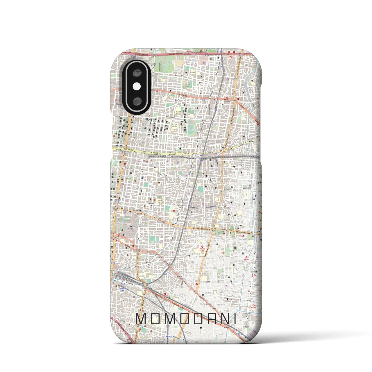 【桃谷(大阪府)】地図柄iPhoneケース(バックカバータイプ)