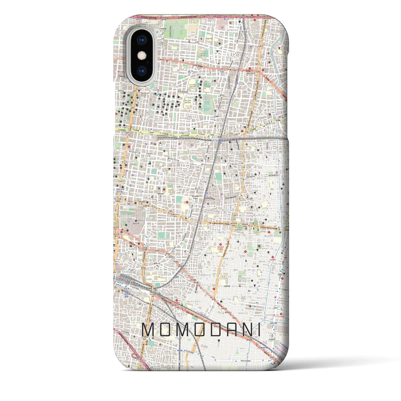 【桃谷(大阪府)】地図柄iPhoneケース(バックカバータイプ)
