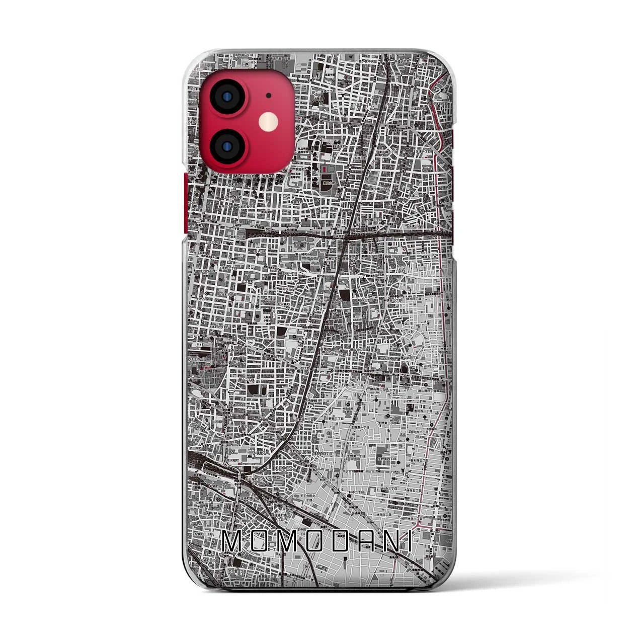 【桃谷(大阪府)】地図柄iPhoneケース(クリアタイプ)
