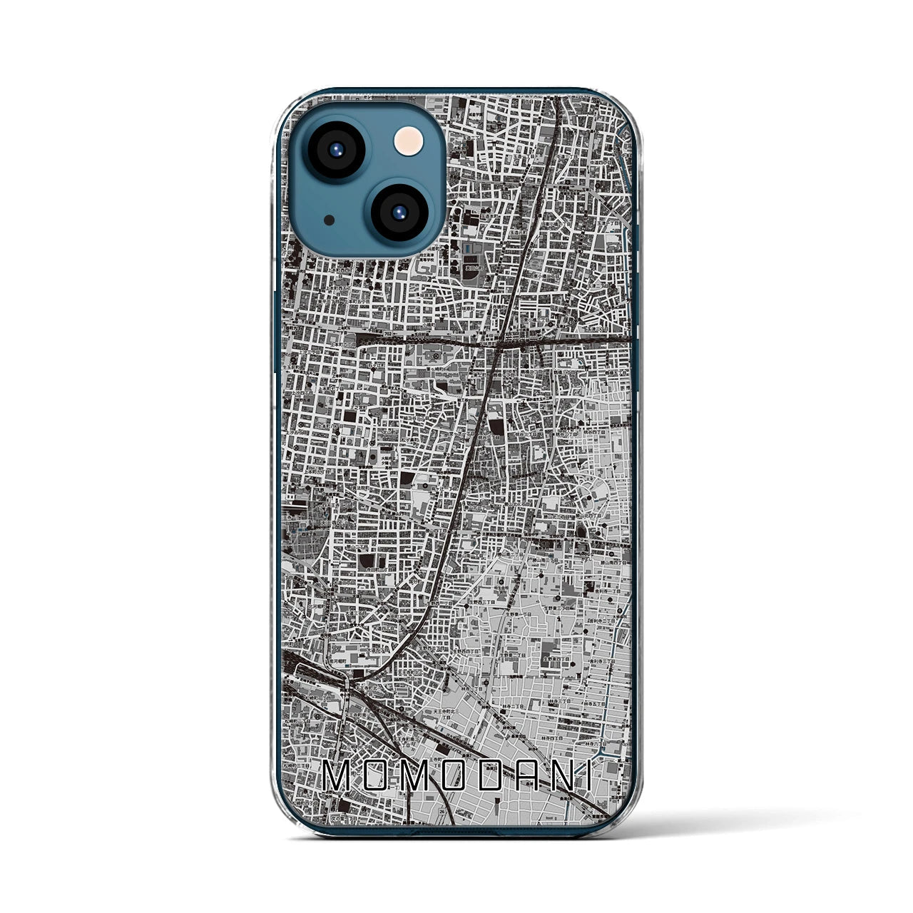 【桃谷(大阪府)】地図柄iPhoneケース(クリアタイプ)