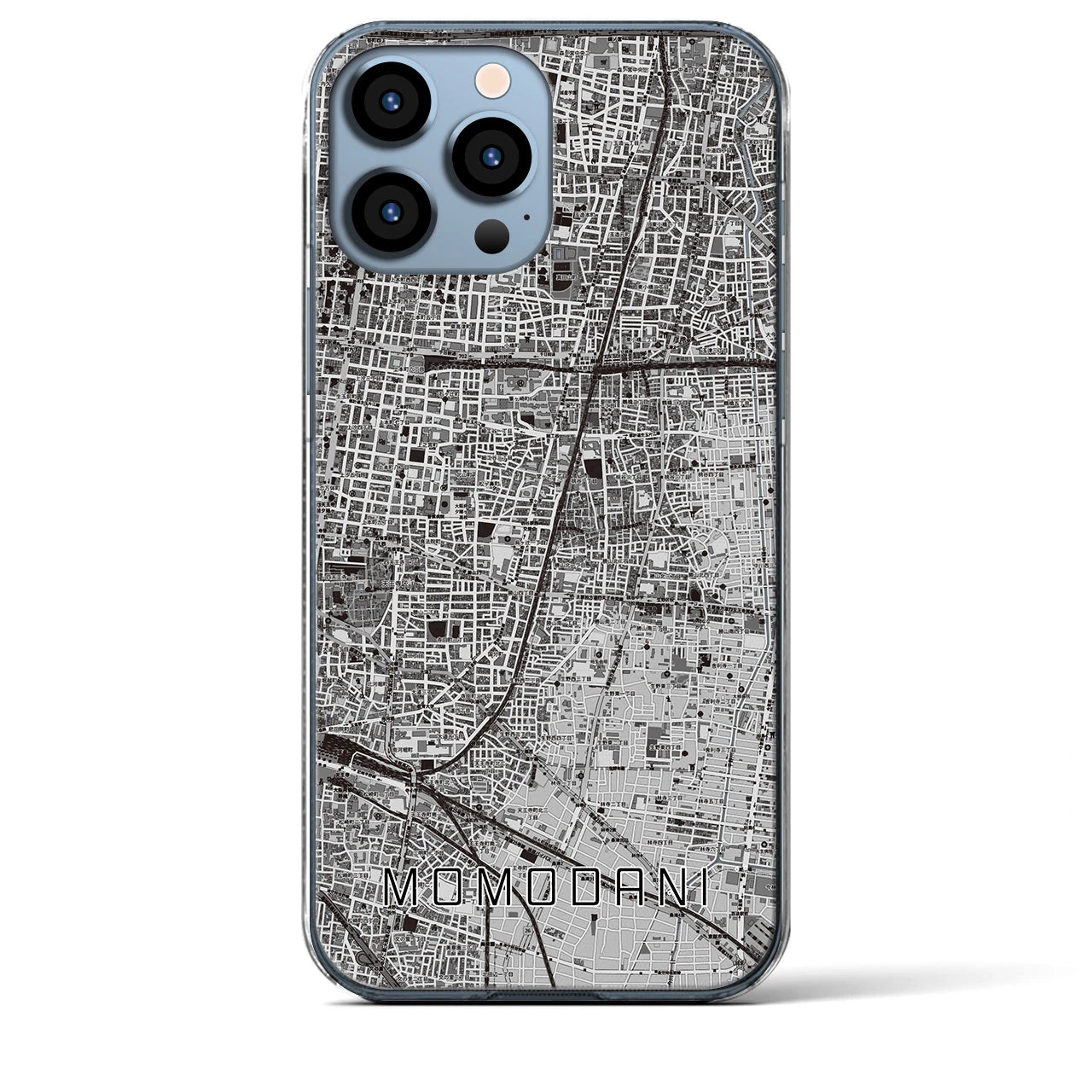 【桃谷(大阪府)】地図柄iPhoneケース(クリアタイプ)