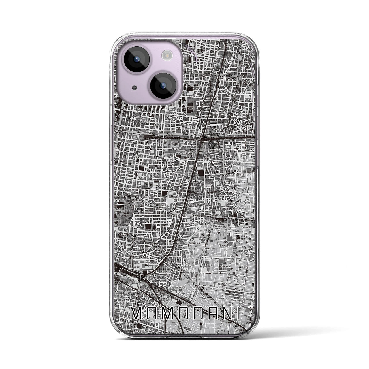 【桃谷(大阪府)】地図柄iPhoneケース(クリアタイプ)