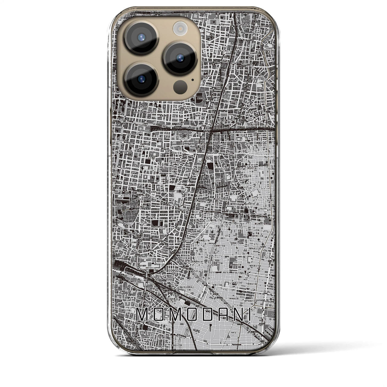 【桃谷(大阪府)】地図柄iPhoneケース(クリアタイプ)