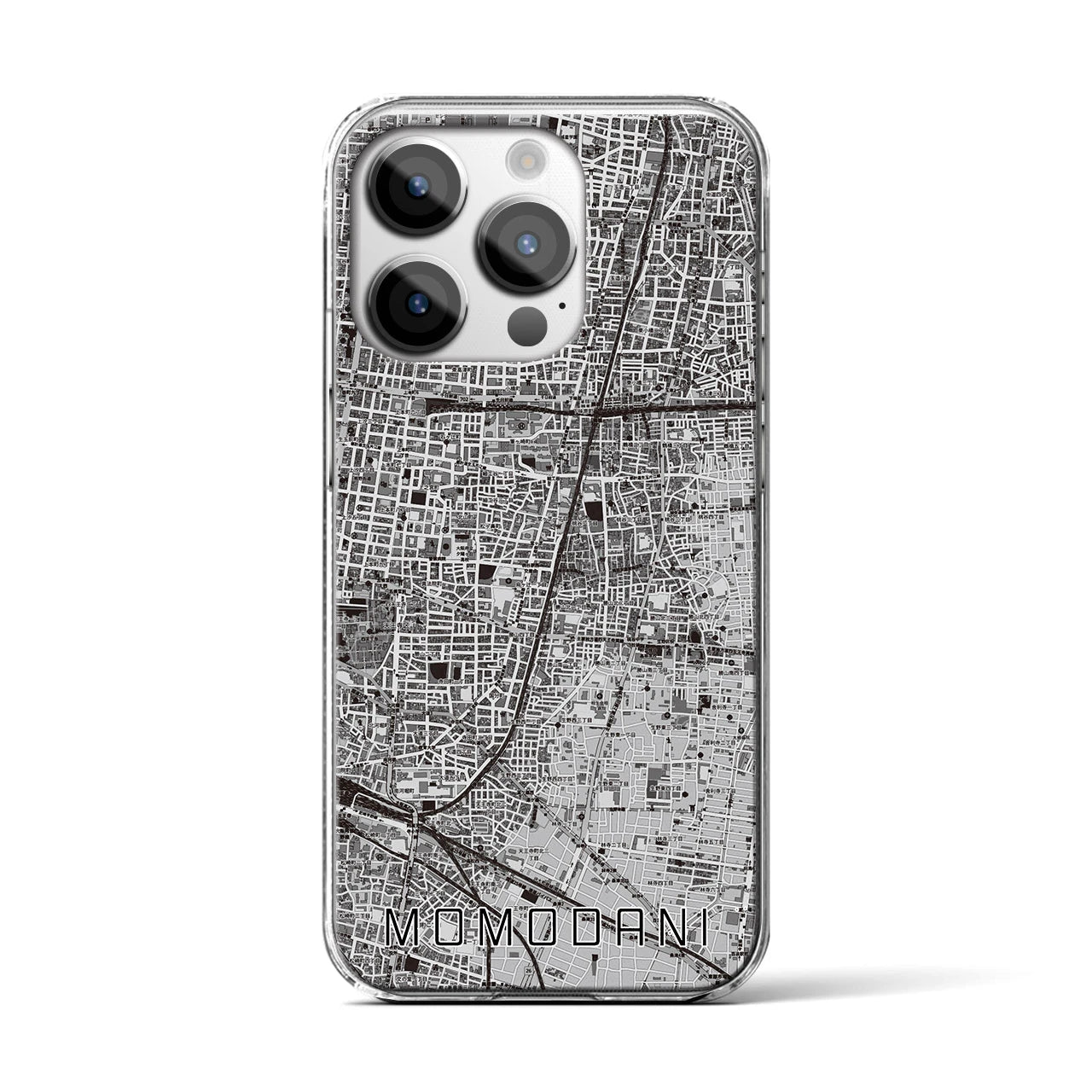 【桃谷(大阪府)】地図柄iPhoneケース(クリアタイプ)