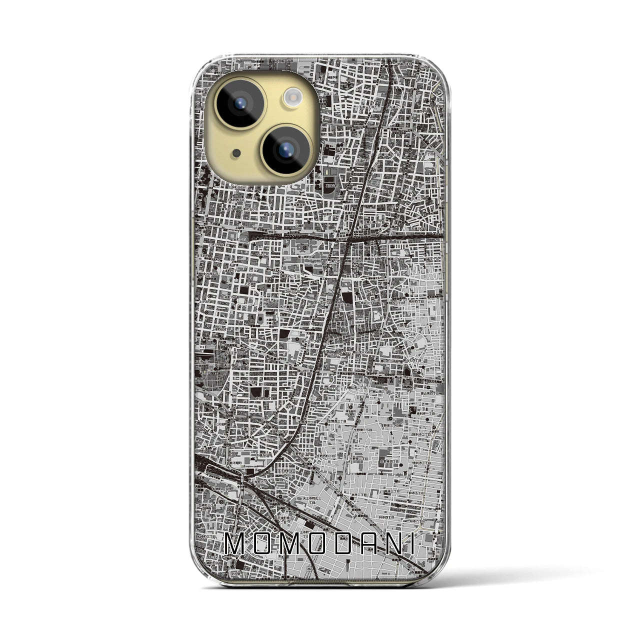 【桃谷(大阪府)】地図柄iPhoneケース(クリアタイプ)