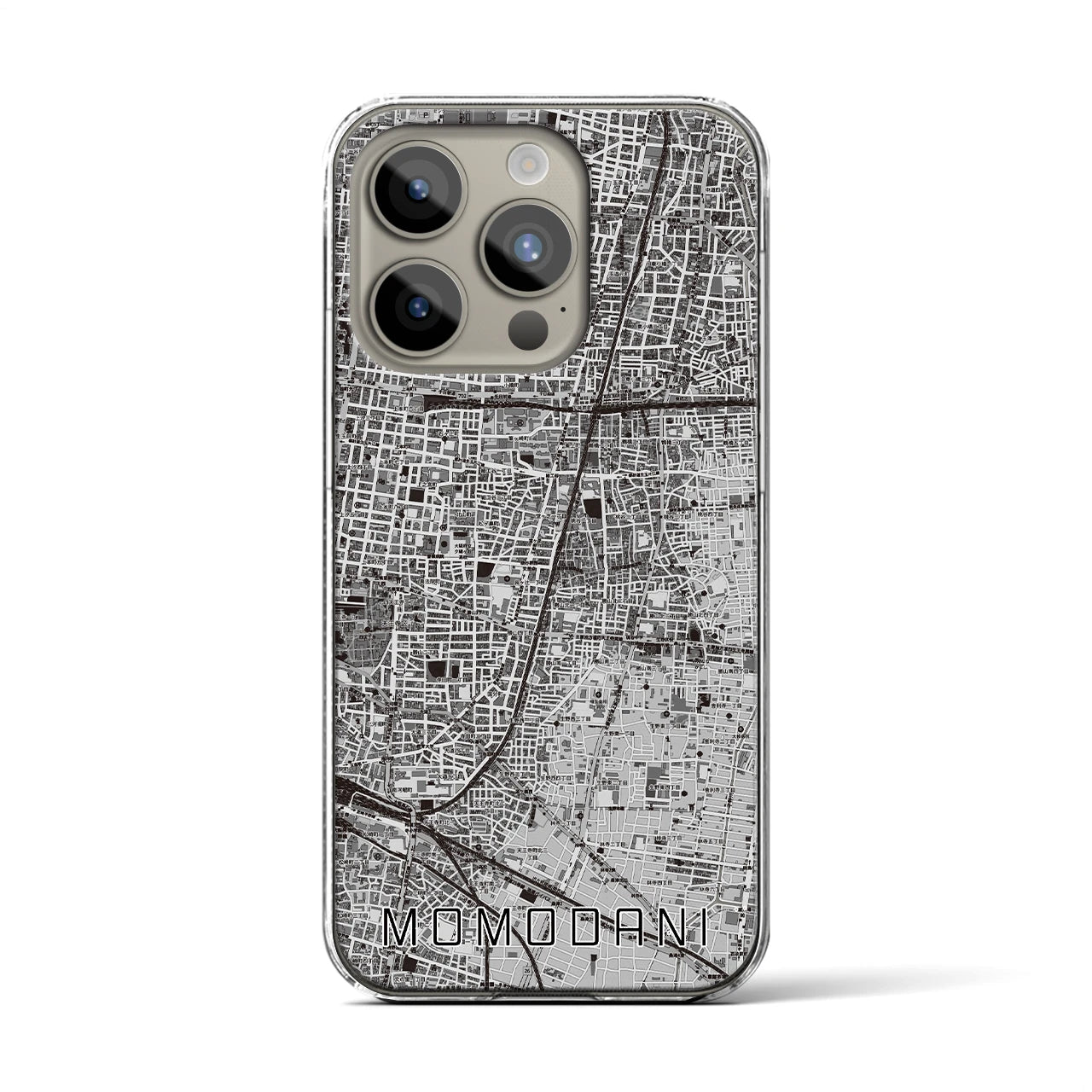 【桃谷(大阪府)】地図柄iPhoneケース(クリアタイプ)