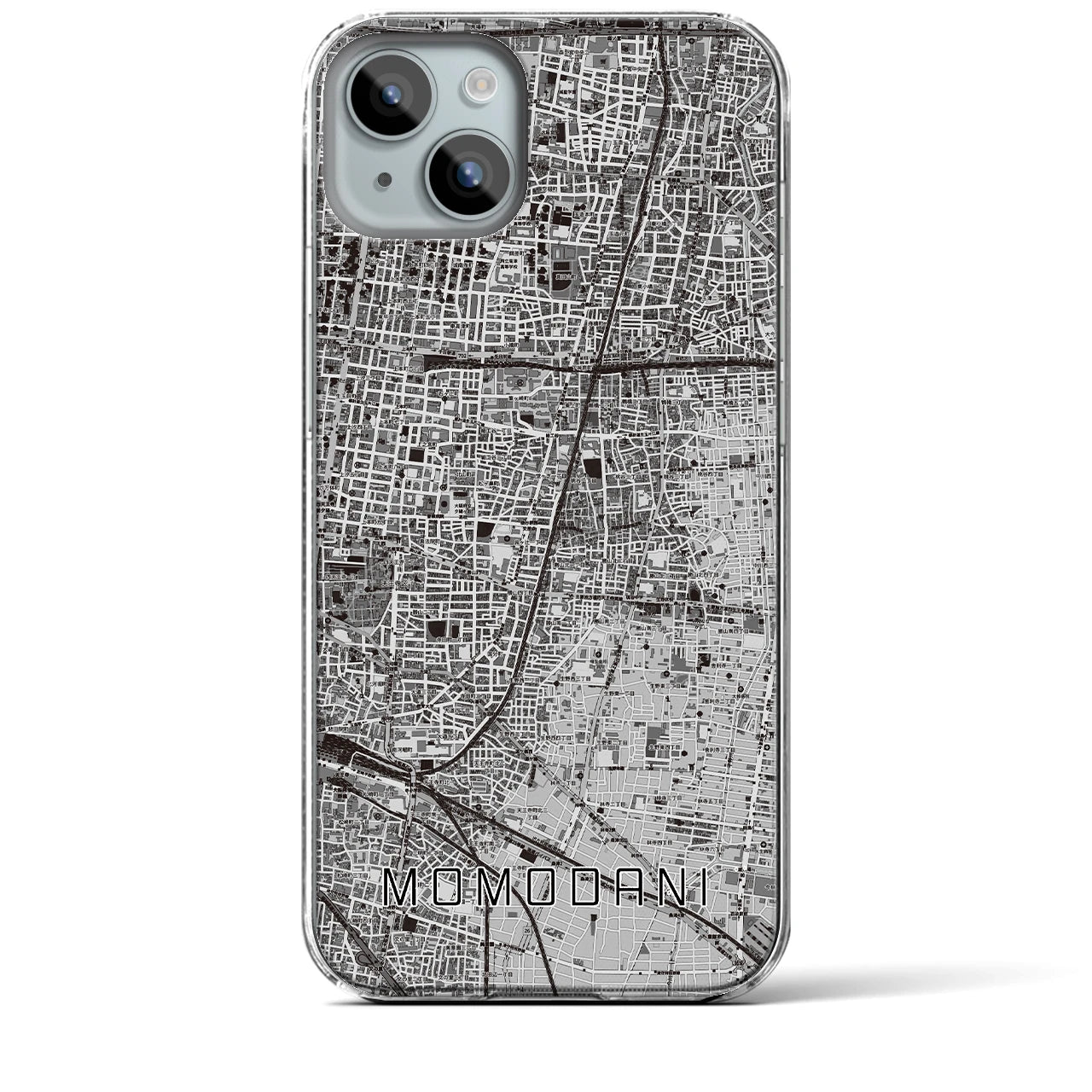 【桃谷(大阪府)】地図柄iPhoneケース(クリアタイプ)