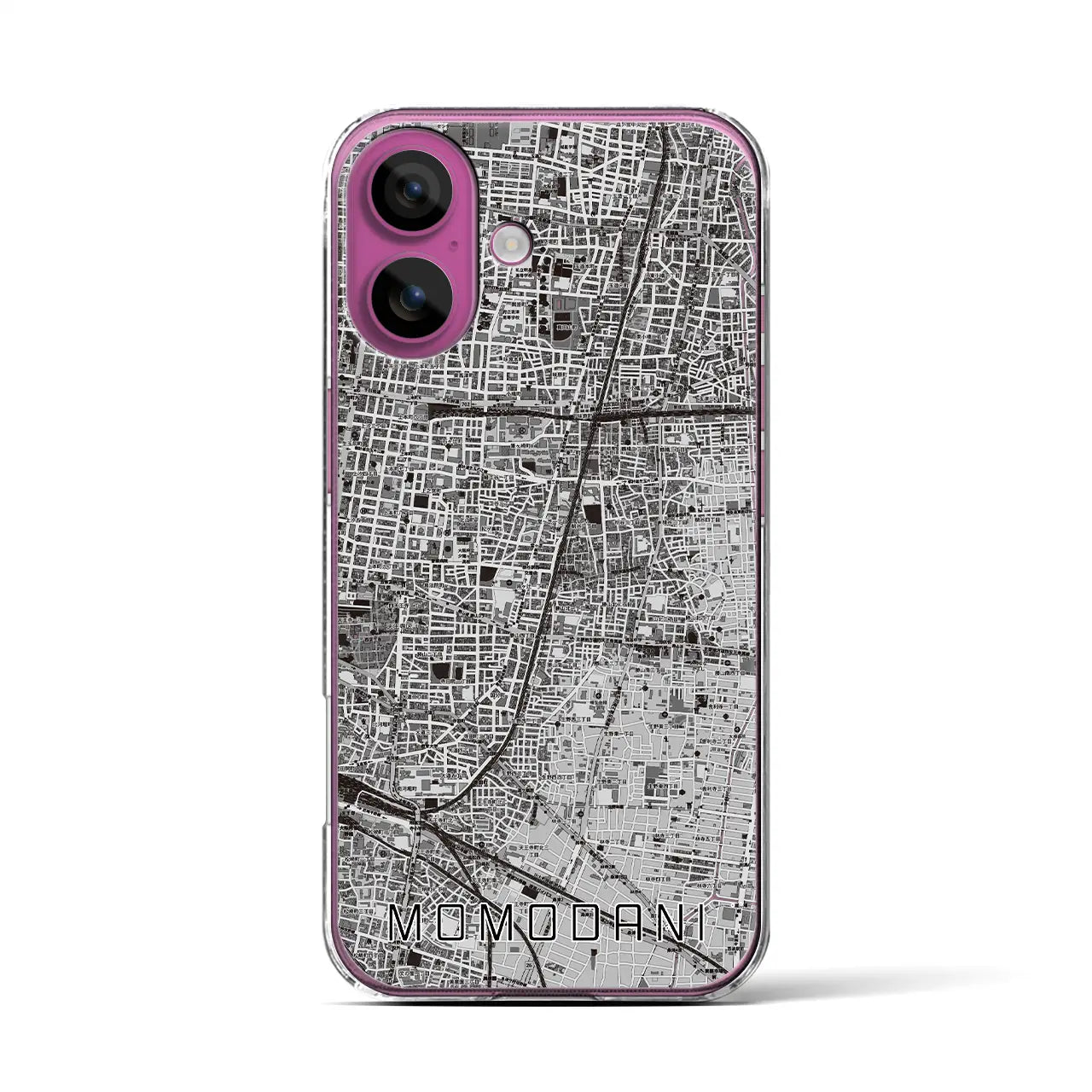 【桃谷(大阪府)】地図柄iPhoneケース(クリアタイプ)