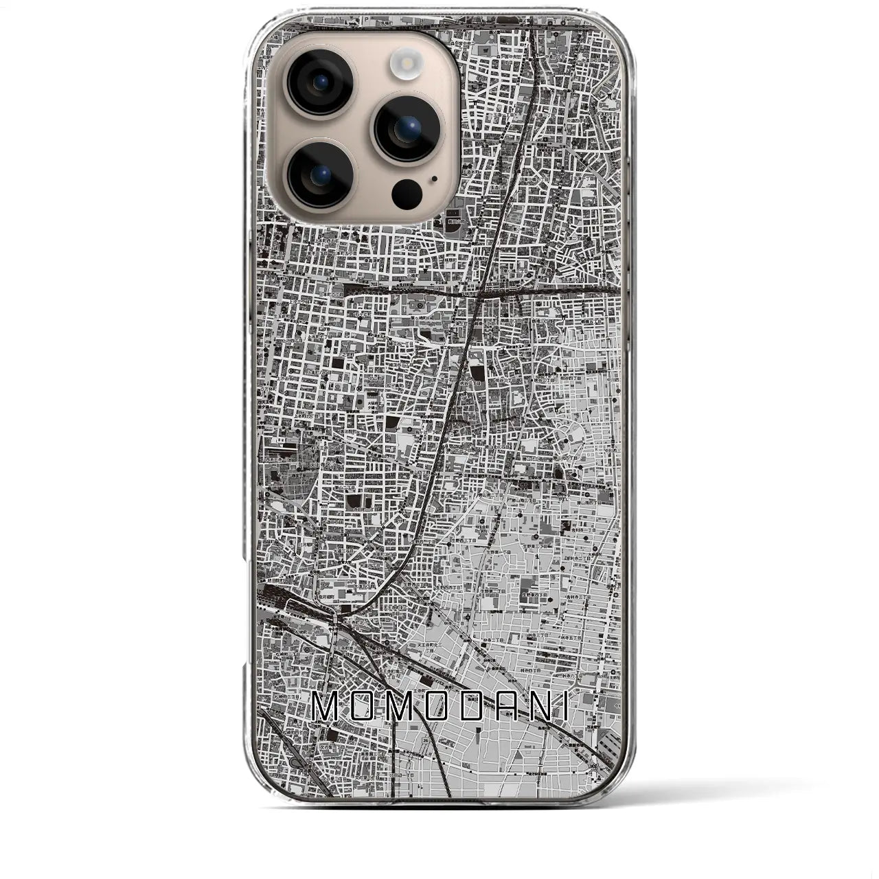 【桃谷(大阪府)】地図柄iPhoneケース(クリアタイプ)