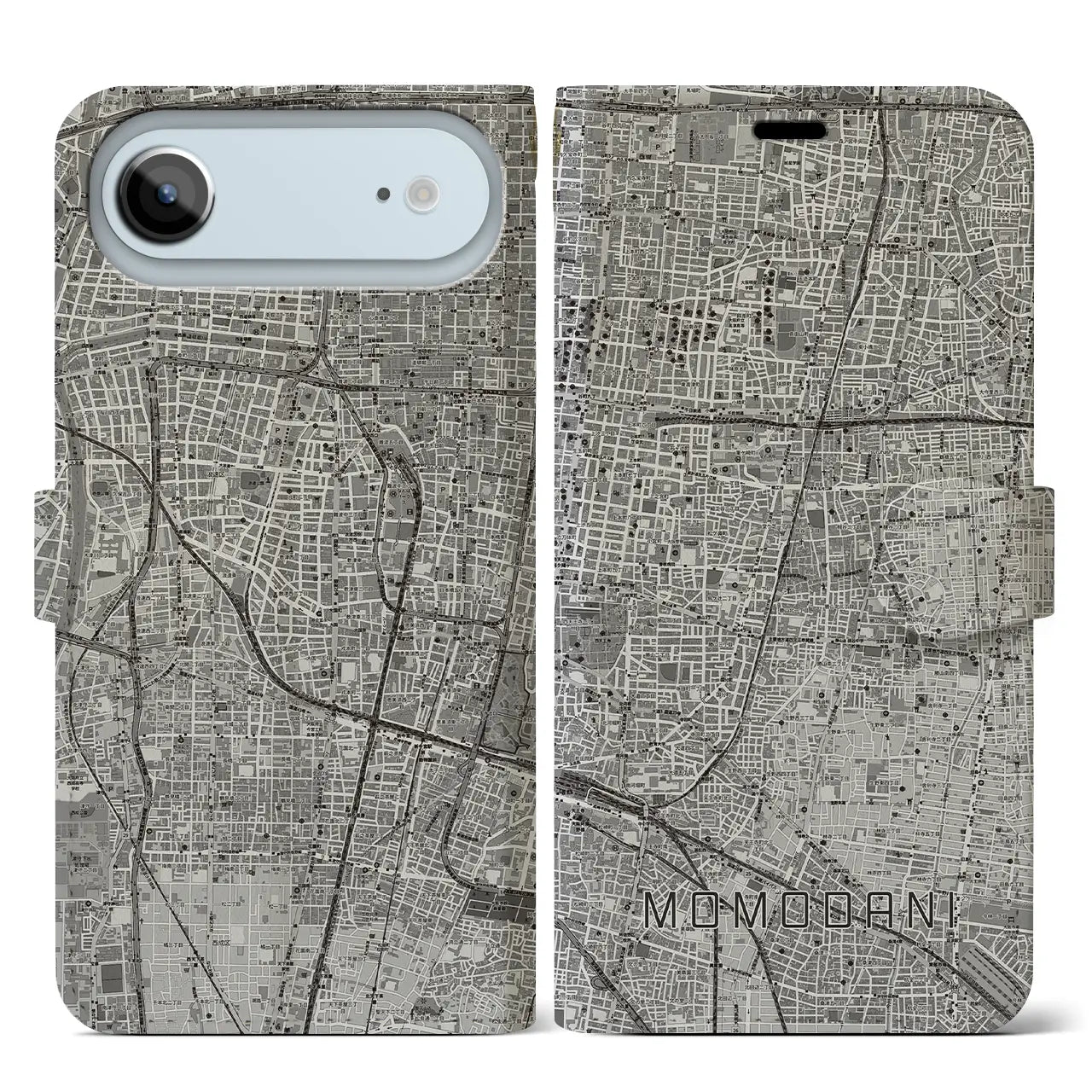 【桃谷(大阪府)】地図柄iPhoneケース(手帳タイプ)