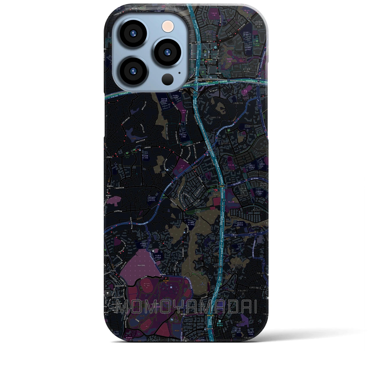 【桃山台(大阪府)】地図柄iPhoneケース(バックカバータイプ)