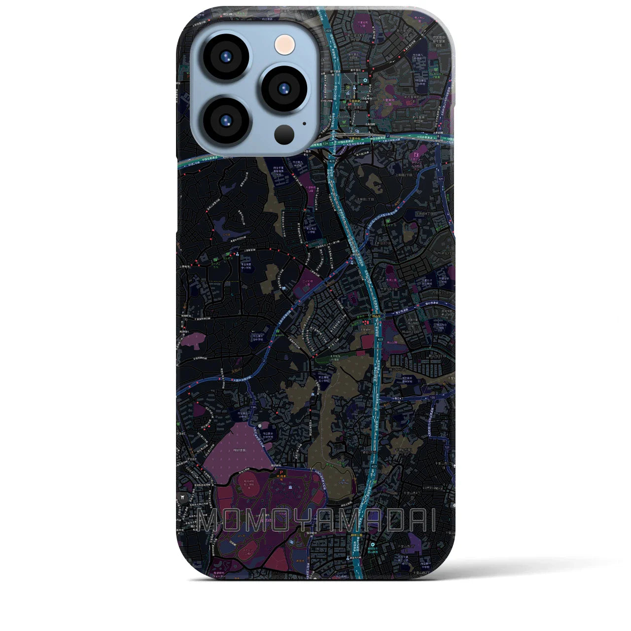 【桃山台(大阪府)】地図柄iPhoneケース(バックカバータイプ)